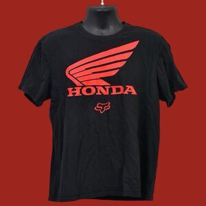 Honda Fox Motocross Blue Racing Cotton Tee Shirt Size Large
